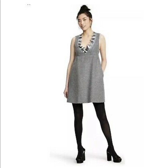 Anna Sui Target Metallic Boucle V-Neck Shift Dress - Picture 1 of 8